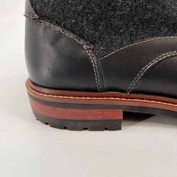 Johnston & Murphy Chadwick Boots Size 10.5M Black Leather EVA Rubber Lug Sole - Picture 10 of 16